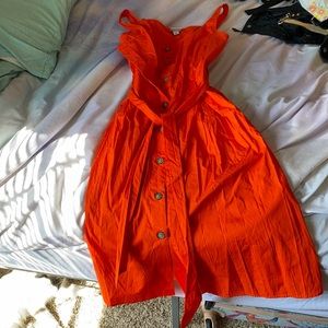 A New Day Orange MIDI Dress